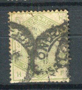 BRITAIN; 1883 early classic QV Green issue used 1s. value