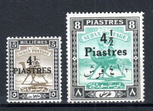 Sudan 1940-41 Arab Postman surcharge set SG 79-80 MH