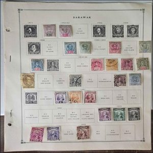 SARAWAK COLLECTION ON PAGES 1880's-1970's MINT USED SEE SCANS