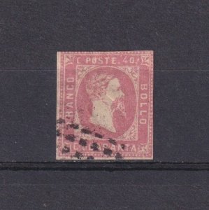 ITALY SARDINIA 1851, Sc #3, CV $4400, Used