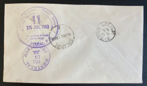 1953 Kuching Sarawak First Day Cover Queen Elizabeth II coronation Stamp Block