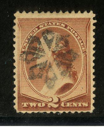 U.S. #210  USED  F-VF FANCY GEOMETRIC CANCEL BIN $20.00