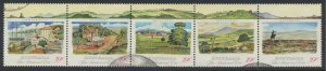 Australia SC# 1141  SG 1203a Used strip of 5 Pastoral Era    see details & scan