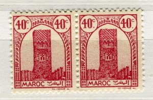 FRENCH MAROC; 1943 Hassan Tower Rabat issue MINT MNH unmounted 40c. PAIR