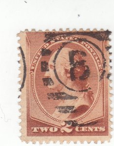 Scott # 210 - 2c Red Brown - Fancy Cancel- B -  Used (1)