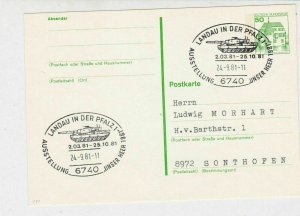 Germany 1981 Landau in der Pfalz Tank Our Army Slogan Cancels Stamp Card Rf29219