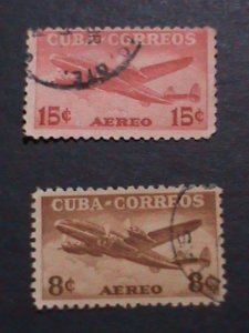 ​CUBA-AIRMIAL- VERY OLD CUBA AIR PLANES STAMPS USED- VF WE SHIP TO WORLD WIDE.