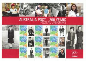 Australia: 2009 Post Bicentenary Sheet - Postal Uniforms