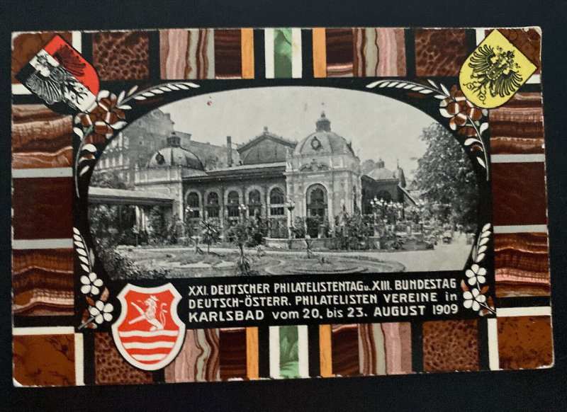1909 Karlsbad Austria Picture Postcard Cover To Braila Romania Philatelic Exhibi 