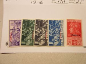 ITALY Aegean Islands STAMPALIA Scott 12-16, MINT HINGED Lot14, Cat $27