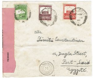 PALESTINE 1941 CENSOR COVER TO EGYPT