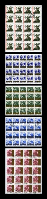 Russia 1965 Mi 3053-6 and 3090 Used  5 Sheets of 20 stamps