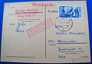 GERMANY (DDR) - 1967 -  FERDINAND RUNGE POS CARD       (GGG34)