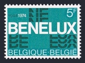 Belgium 876 two stamps, MNH. Michel 1775. Benelux, 30th Ann. 1974.