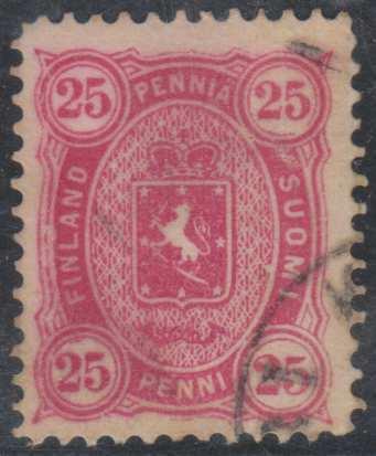 FINLAND Sc 22 CARMINE PERF 12.5 USED VF SCV$16.00