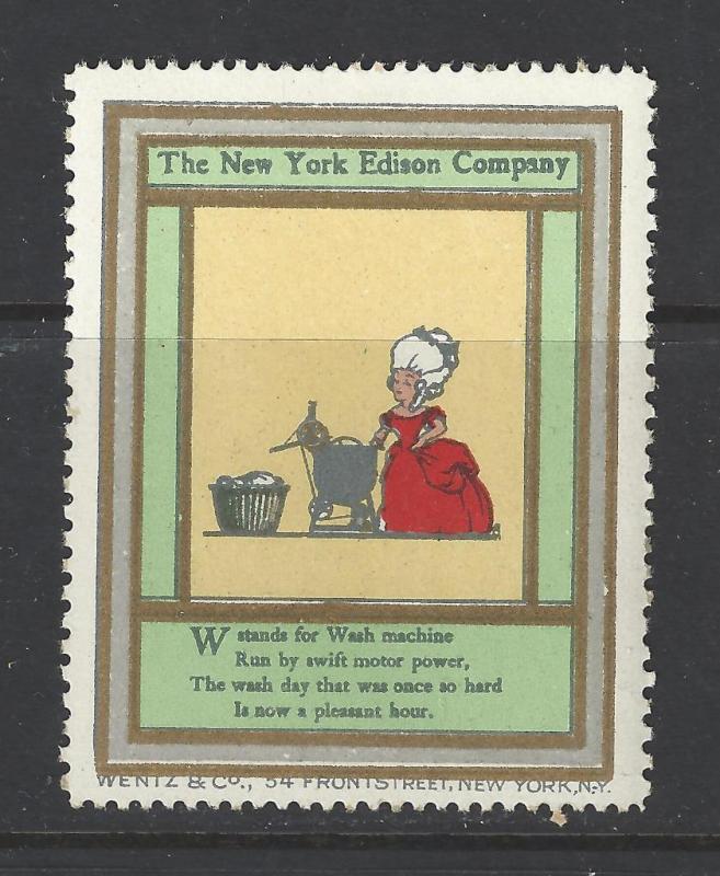 Early 1900s NY Edison Electrical Co Promotional Poster Stamp - Many Diff (AV133)