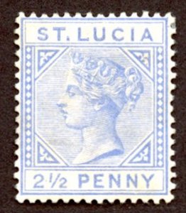 St Lucia 31a - Die A, MHR. 2 1/2 Penny.  2019 SCV $75.00 