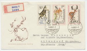 Registered cover Czechoslovakia 1963 Chamois - Deer