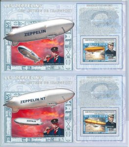 M2368 - CONGO, SOUVENIR SHEET SET: Zeppelins, Aviation  2006