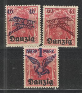 Germany - Danzig 1920 Sc# C1-C3 MH VG - 1920 Danzig air mail issues