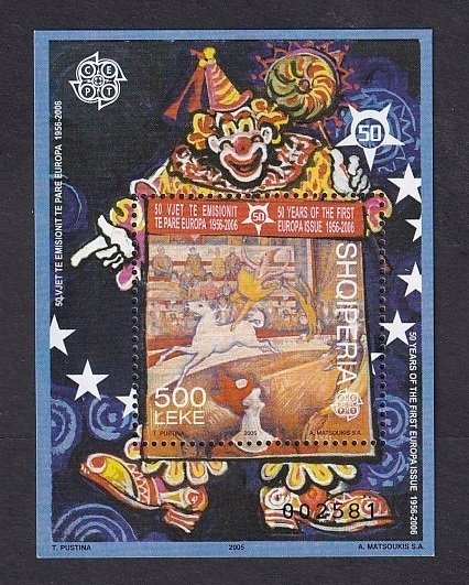 Albania MNH S/S 2763 Europa Circus Clown 2005 SCV 16.00