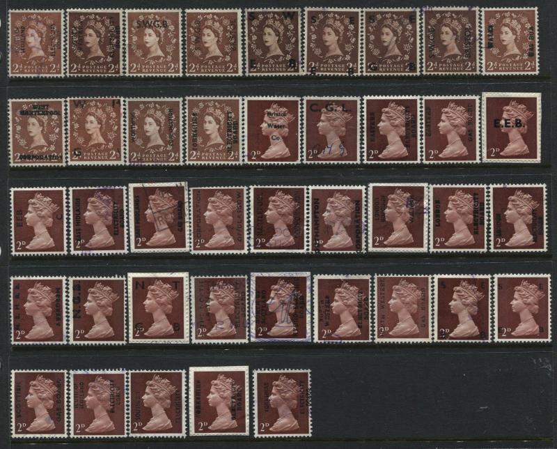 GB 185 different Commercial Overprints QV KEVII KGV KGVI QEII