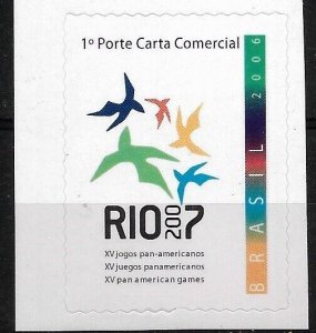 BRAZIL 2007 XV PAN AMERICAN SPORT GAMES RIO DE JANEIRO SELF ADHESIVE STAMP MINT