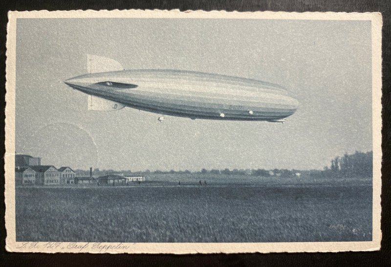 1931 Lubeck Germany Graf Zeppelin LZ127 Postcard Cover to Copenhagen Denmark C35