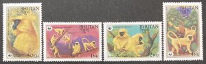 Bhutan 1984  #413-6, WWF Endangered Species, MNH.