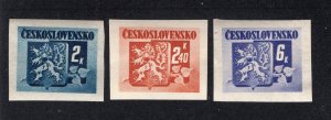 Czechoslovakia 1945 2k, 2.40k & 6k Arms, Scott 269, 269A, 271 MH, value = 75c