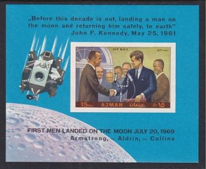 Ajman MI 504 BL176B Space Imperf Souvenir Sheet MNH VF