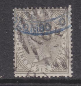 CEYLON, 1872 QV, 96c. Drab., used, heavy cancel.