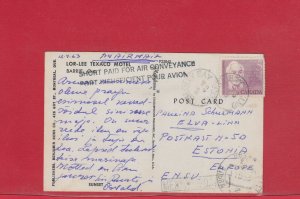 Canada to ESTONIA 1963 5c Bird single use postcard, short-paid Airmail receivers