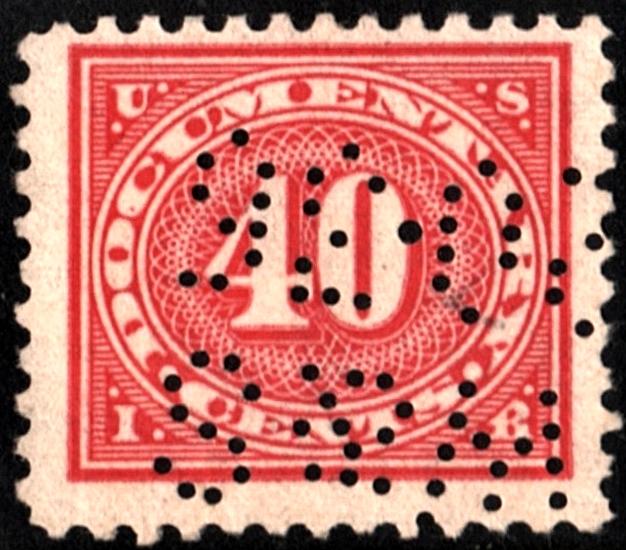 R237 40¢ Documentary Stamp (1917) Perfin