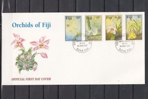 Fiji, Scott cat. 788-791. Orchids issue. First Day Cover.