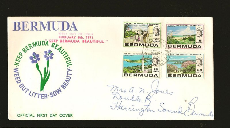Bermuda SC#276-279 Keep Bermuda Beautiful 1971 FDC