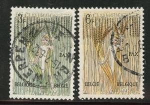 Belgium Scott 593-594 used 1963 stamp set