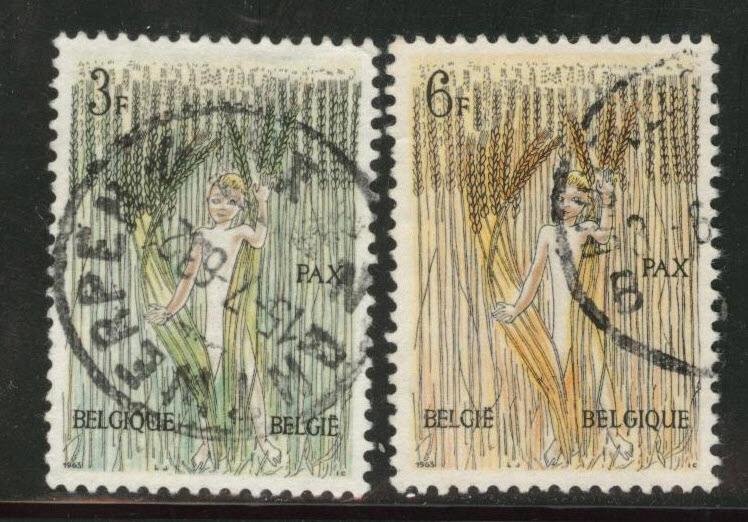 Belgium Scott 593-594 used 1963 stamp set