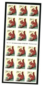 US  2489a  Red Squirrel 29c - Conv Booklet of 18 - MNH - 1993 - D11111