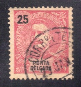 PONTA DELGADA, PORTUGAL SC# 20 USED 25r 1899