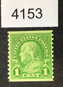 MOMEN: US STAMPS #597 MINT OG H    LOT #4153