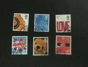 GB 2005. Smilers Booklet stamps (1st series). Set of 6 used stamps. Ex FDC