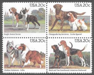 USA Scott 2101a = 2098-2101 Dog breed block MNH**