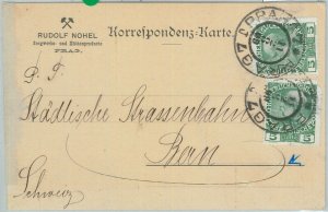 75078 - Czechoslovakia - POSTAL HISTORY - HOTEL POSTCARD from Prague 1909-