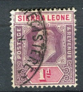 SIERRA LEONE; 1904-05 early Ed VII issue fine used 1d. value