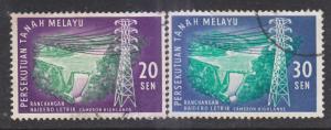 Malaya 1963 Sc 114-5 Hydroelectric Plant Used