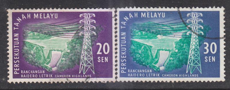 Malaya 1963 Sc 114-5 Hydroelectric Plant Used