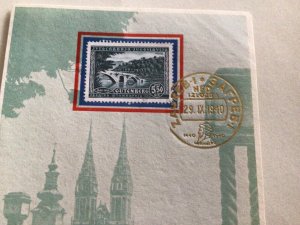 Yugoslavia 1940 Gold cancel stamps souvenir sheet  A11289