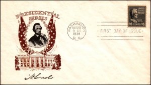 Scott 821 16 Cents Lincoln Cachet Craft FDC Unaddressed Planty 821-43