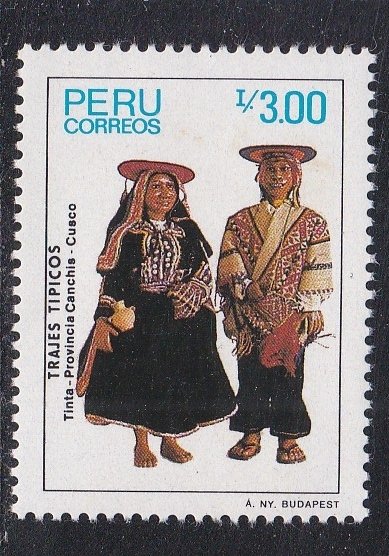 Peru # 890, Canchis Province Costumes, Mint NH